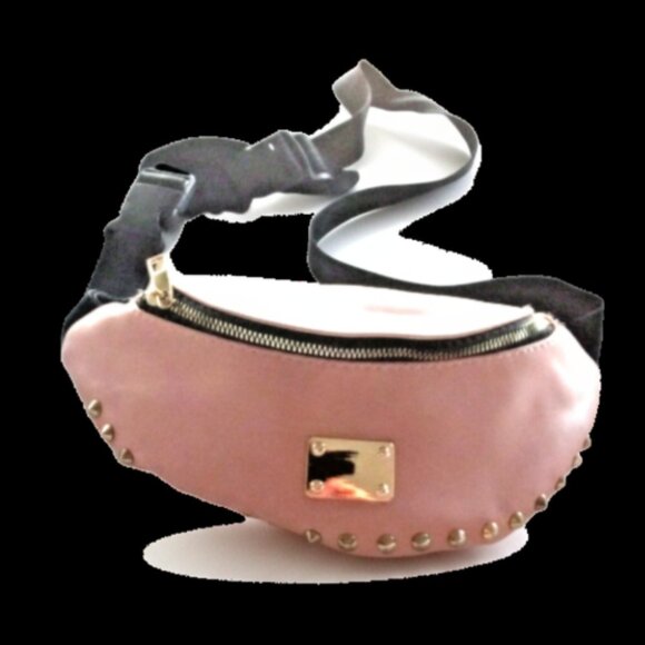 Gold Studded Pink Fanny Pack Belt Bag Pink Studded includes Extended belt - Picture 1 of 9
